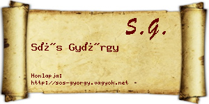 Sós György névjegykártya